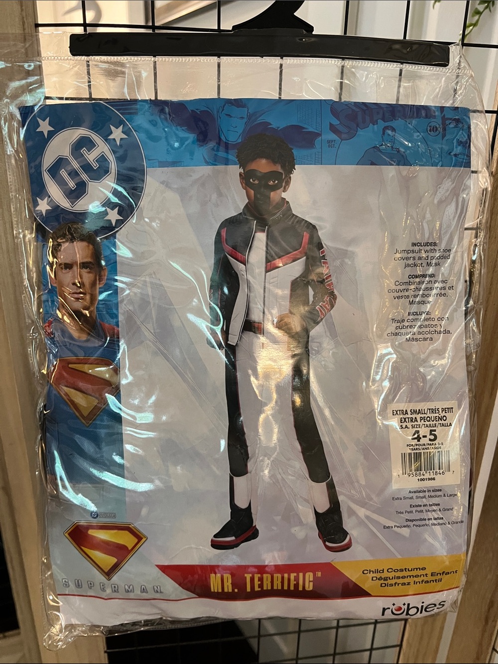NWT! Rubies Mr. Terrific Kids' Black and White Superman Costume